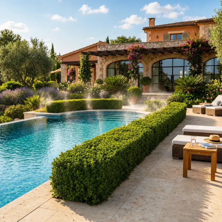 Piscina con nebulizzatori antizanzare