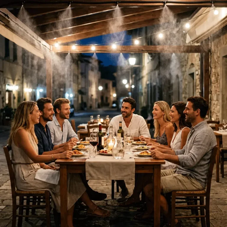 Ristorante con nebulizzatori antizanzare