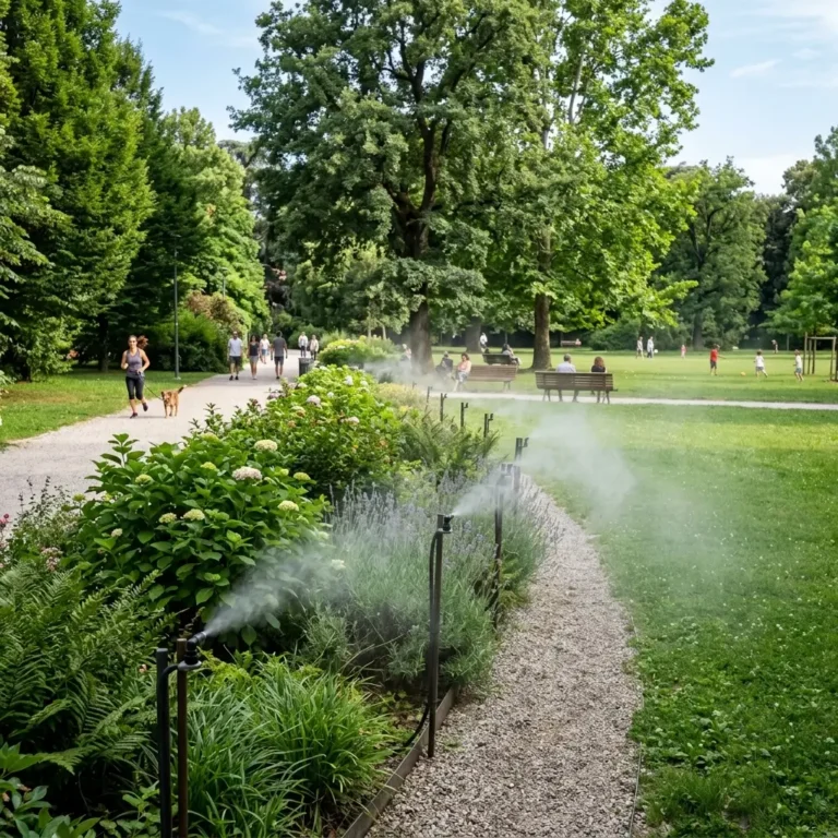 Parco con nebulizzatori